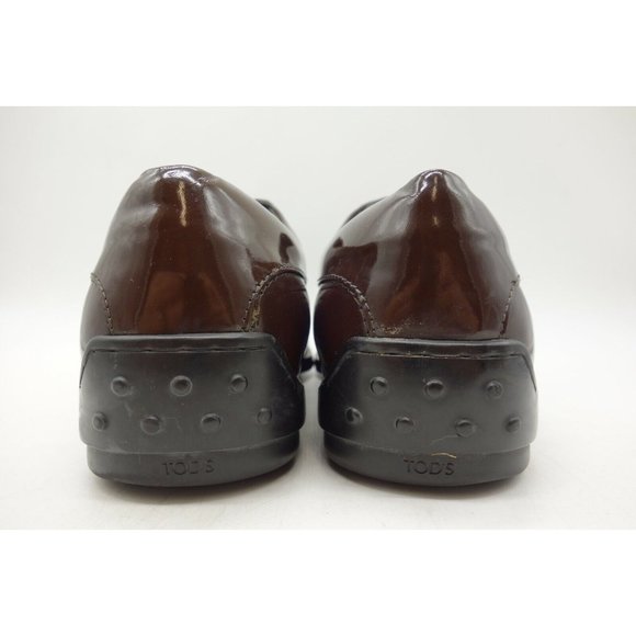 Tods Brown Patent Leather Dress Casual Lace Up Oxfords Shoes Men\'s 9 main image 5